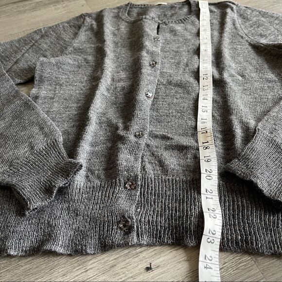 JCrew Women's L Alpaca & Wool Cardigan w/ Jewel Buttons - Picture 8 of 13